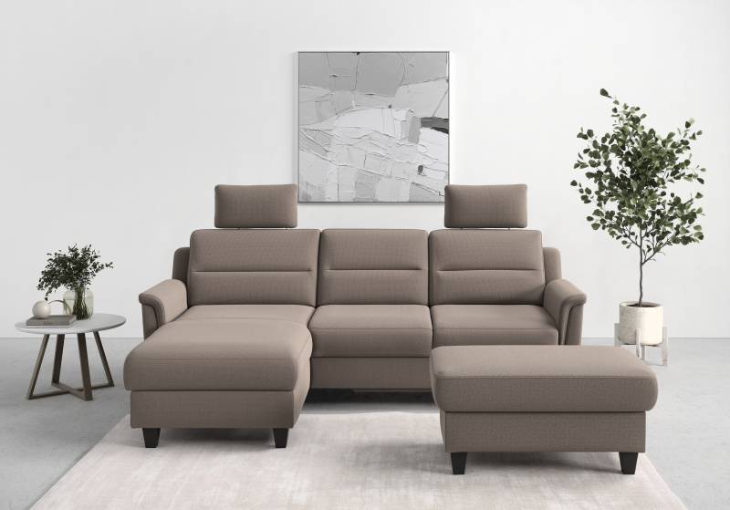 sit&more Ecksofa »Farö L-Form«, inklusive Federkern, wahlweise mit Bettfunktion und Bettkasten von sit&more