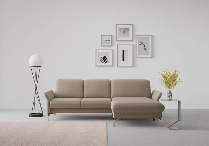 sit&more Ecksofa »Fashion L-Form«, wahlweise mit Kopfteilverstellung, Vorziehsitz, motorisch, Nickelfüsse von sit&more