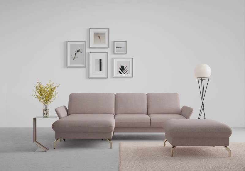 sit&more Ecksofa »Fashion L-Form«, wahlweise mit Kopfteilverstellung, Vorziehsitz, motorisch, Nickelfüsse von sit&more