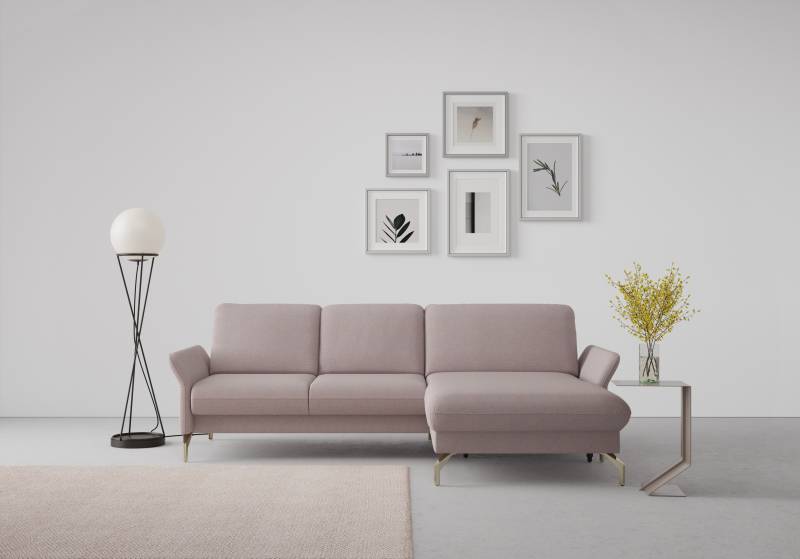 sit&more Ecksofa »Fashion L-Form«, wahlweise mit Kopfteilverstellung, Vorziehsitz, motorisch, Nickelfüsse von sit&more