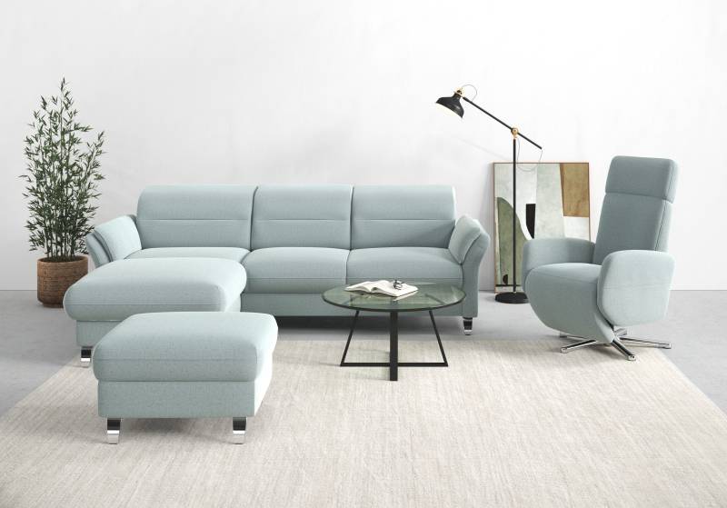 sit&more Ecksofa »Grenoble L-Form mit Federkern«, wahlweise mit Bettfunktion, Bettkasten, Arm- und Kopfteilverstellung von sit&more