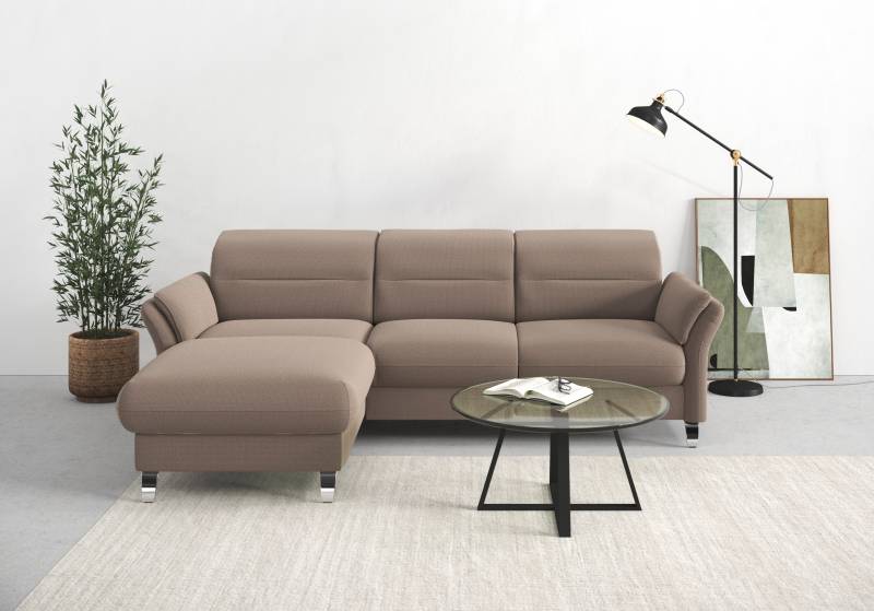 sit&more Ecksofa »Grenoble L-Form mit Federkern«, wahlweise mit Bettfunktion, Bettkasten, Arm- und Kopfteilverstellung von sit&more