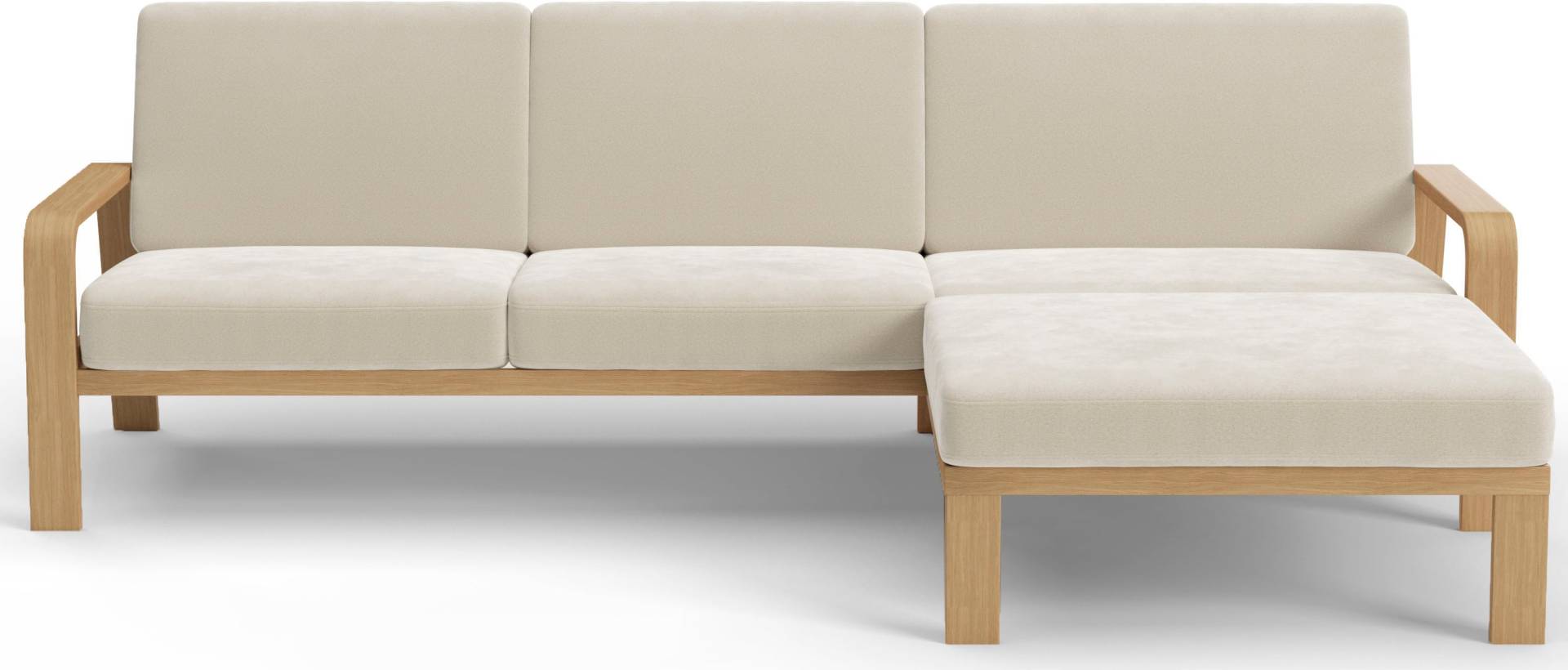 sit&more Ecksofa »Kolding L-Form«, Armlehnen aus Buchenholz in natur, verschiedene Bezüge und Farben von sit&more