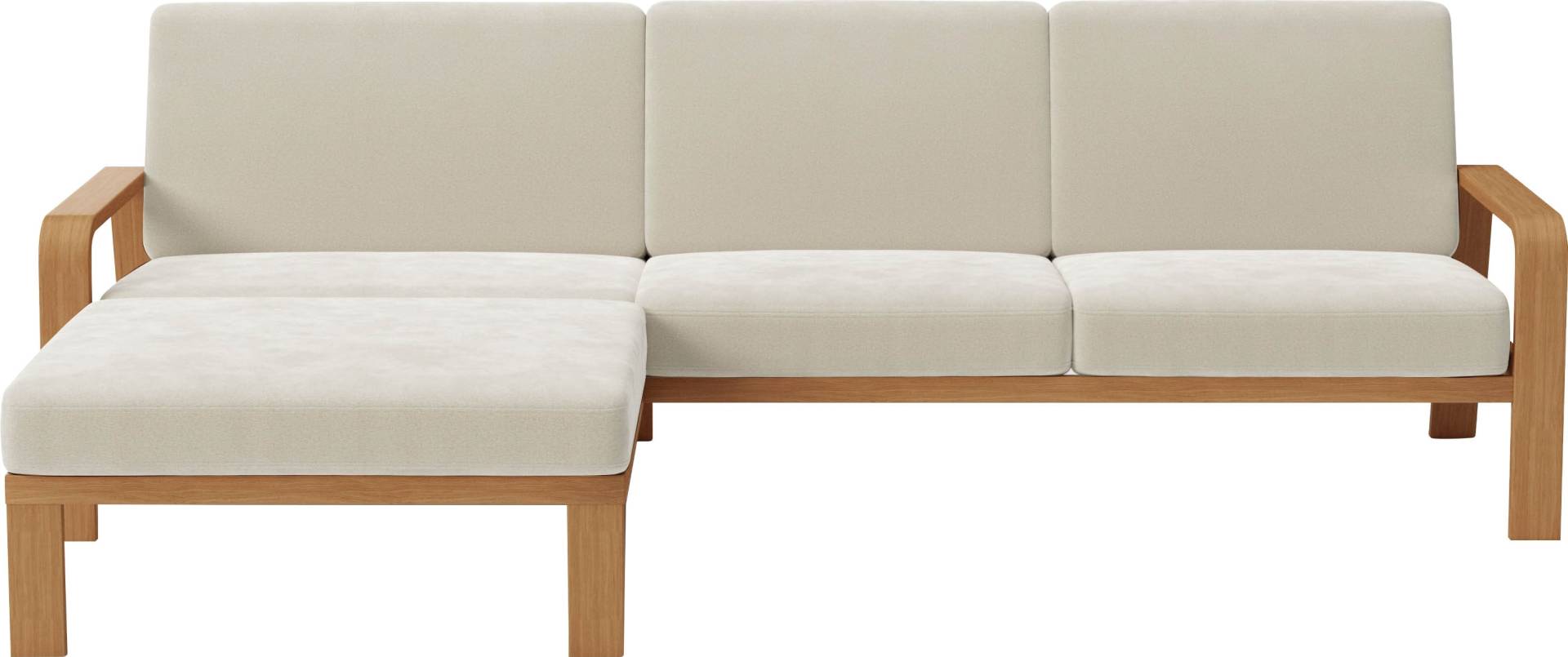 sit&more Ecksofa »Kolding L-Form«, Armlehnen aus eichefarbigem Buchenholz, verschiedene Bezüge und Farben von sit&more