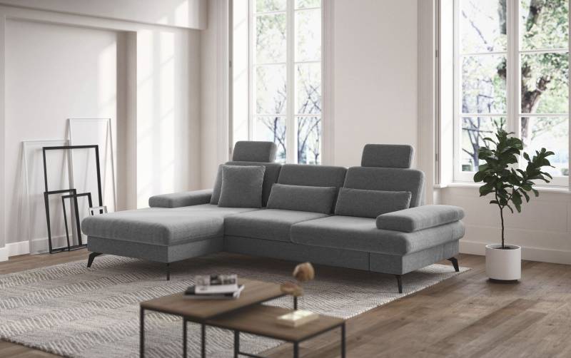 sit&more Ecksofa »Morris L-Form inkl. Sitztiefenverstellung«, wahlweise mit Bettfunktion, Bettkasten und Armteilverstellung von sit&more