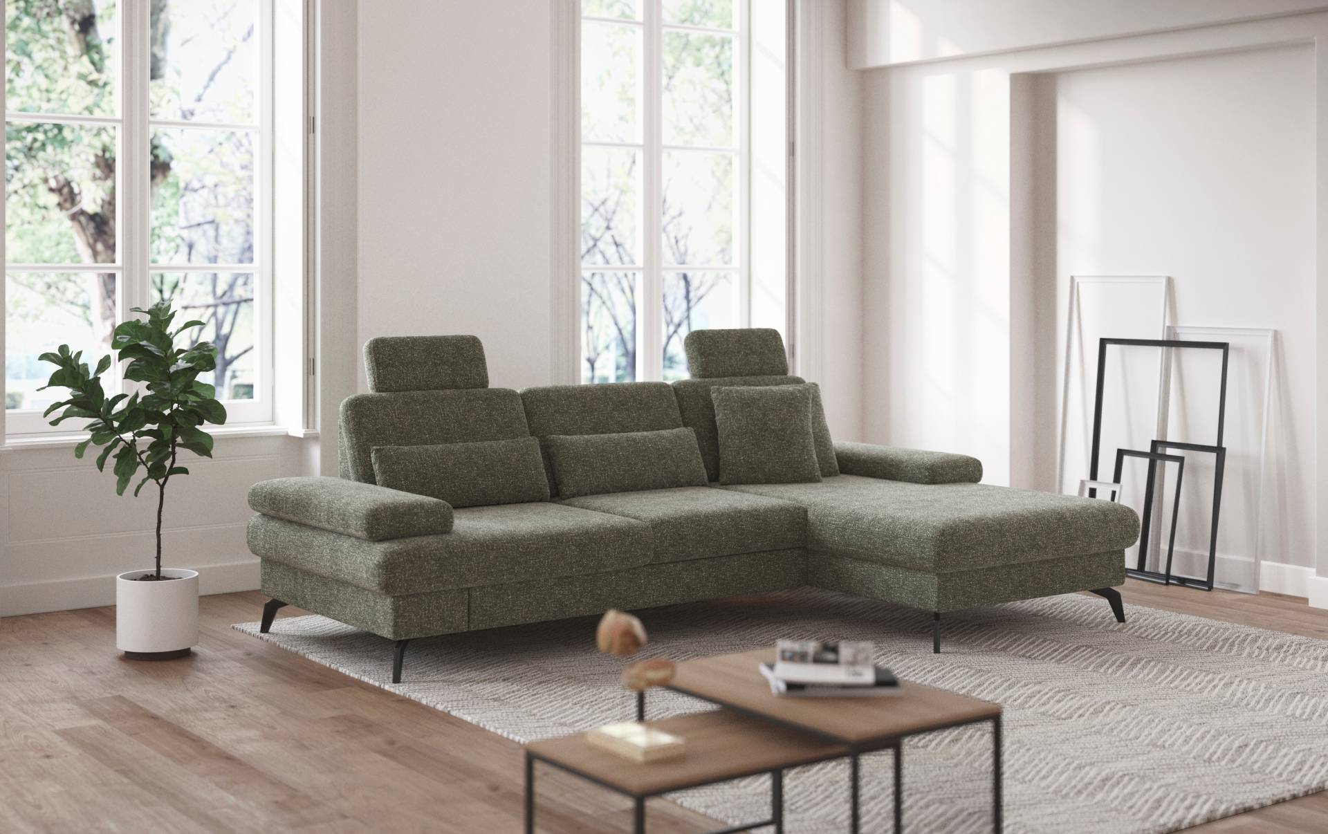 sit&more Ecksofa »Morris L-Form inkl. Sitztiefenverstellung«, wahlweise mit Bettfunktion, Bettkasten und Armteilverstellung von sit&more