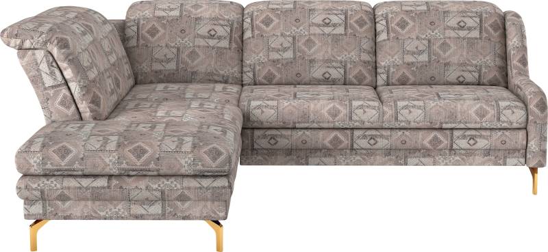 sit&more Ecksofa »Orient L-Form«, inkl. 2 Zierkissen mit Strass-Stein, goldfarbenfabene Metallfüsse von sit&more