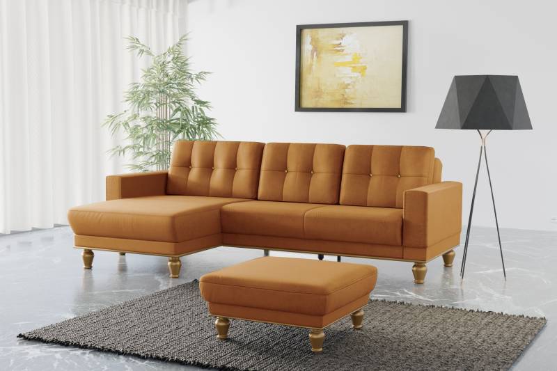 sit&more Ecksofa »Orient 5 V L-Form«, mit Strass-Stein, wahlweise mit Bettfunktion und Bettkasten von sit&more