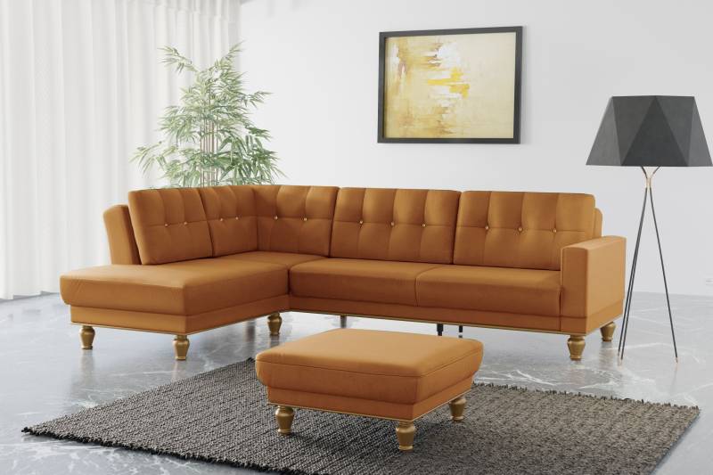 sit&more Ecksofa »Orient 5 V L-Form«, mit Strass-Stein, wahlweise mit Bettfunktion und Bettkasten von sit&more