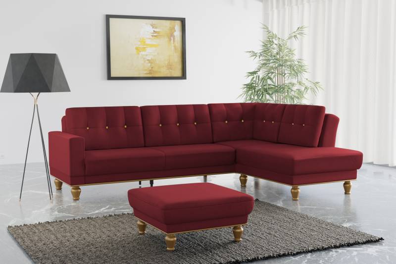 sit&more Ecksofa »Orient 5 V L-Form«, mit Strass-Stein, wahlweise mit Bettfunktion und Bettkasten von sit&more