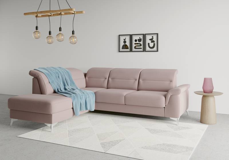 sit&more Ecksofa »Sinatra L-Form«, mit Ottomane, optional mit Kopfteilverstellung und Armteilfunktion von sit&more