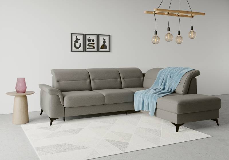 sit&more Ecksofa »Sinatra L-Form«, mit Ottomane, optional mit Kopfteilverstellung und Armteilfunktion von sit&more