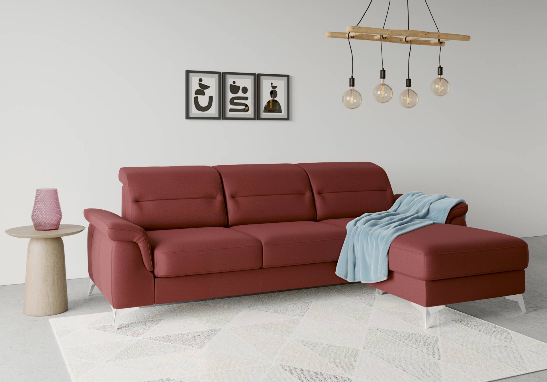 sit&more Ecksofa »Sinatra L-Form«, mit Recamiere, optinal mit Kopfteilverstellung und Armteilfunktion von sit&more