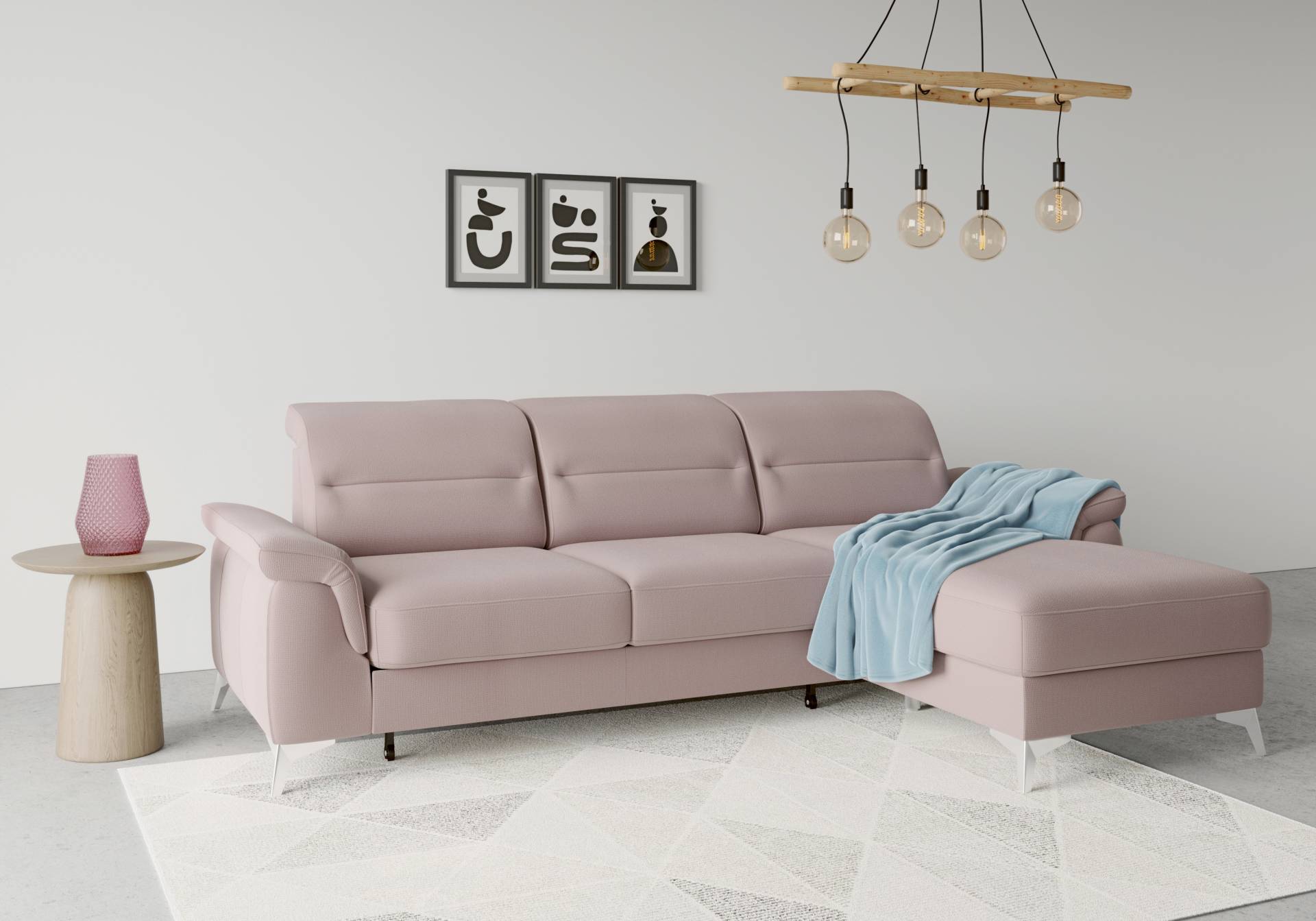 sit&more Ecksofa »Sinatra L-Form«, mit Recamiere, optinal mit Kopfteilverstellung und Armteilfunktion von sit&more