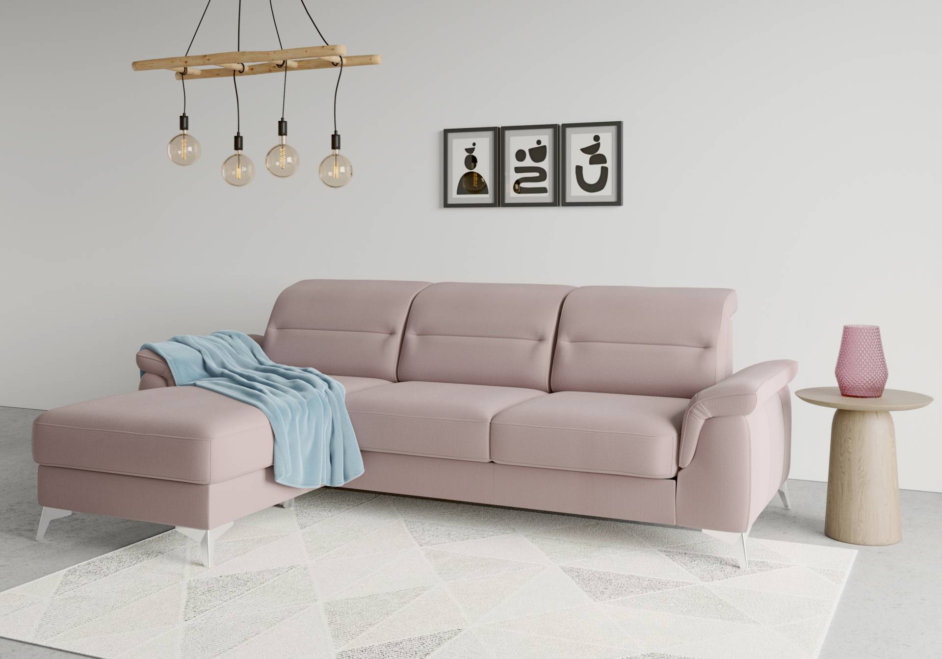 sit&more Ecksofa »Sinatra L-Form«, mit Recamiere, optinal mit Kopfteilverstellung und Armteilfunktion von sit&more