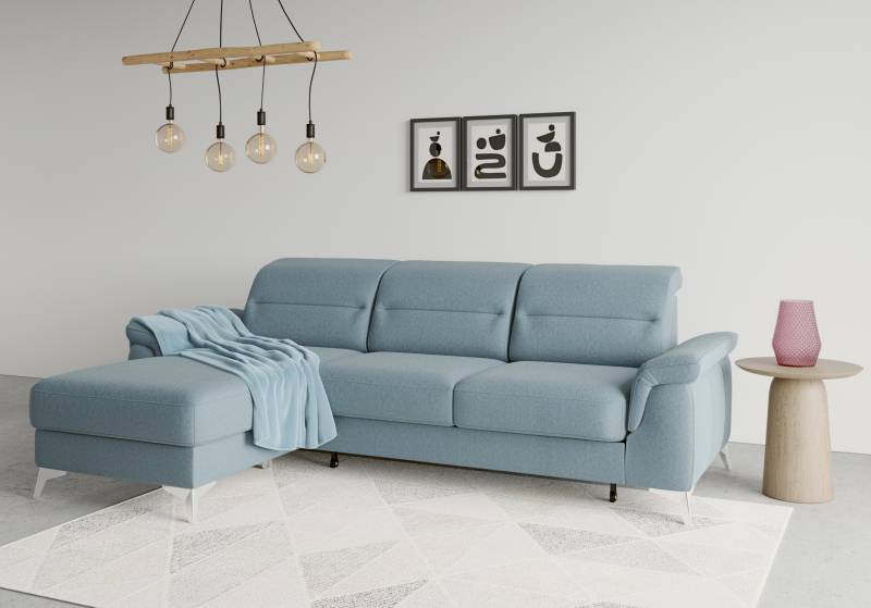 sit&more Ecksofa »Sinatra L-Form«, mit Recamiere, optinal mit Kopfteilverstellung und Armteilfunktion von sit&more