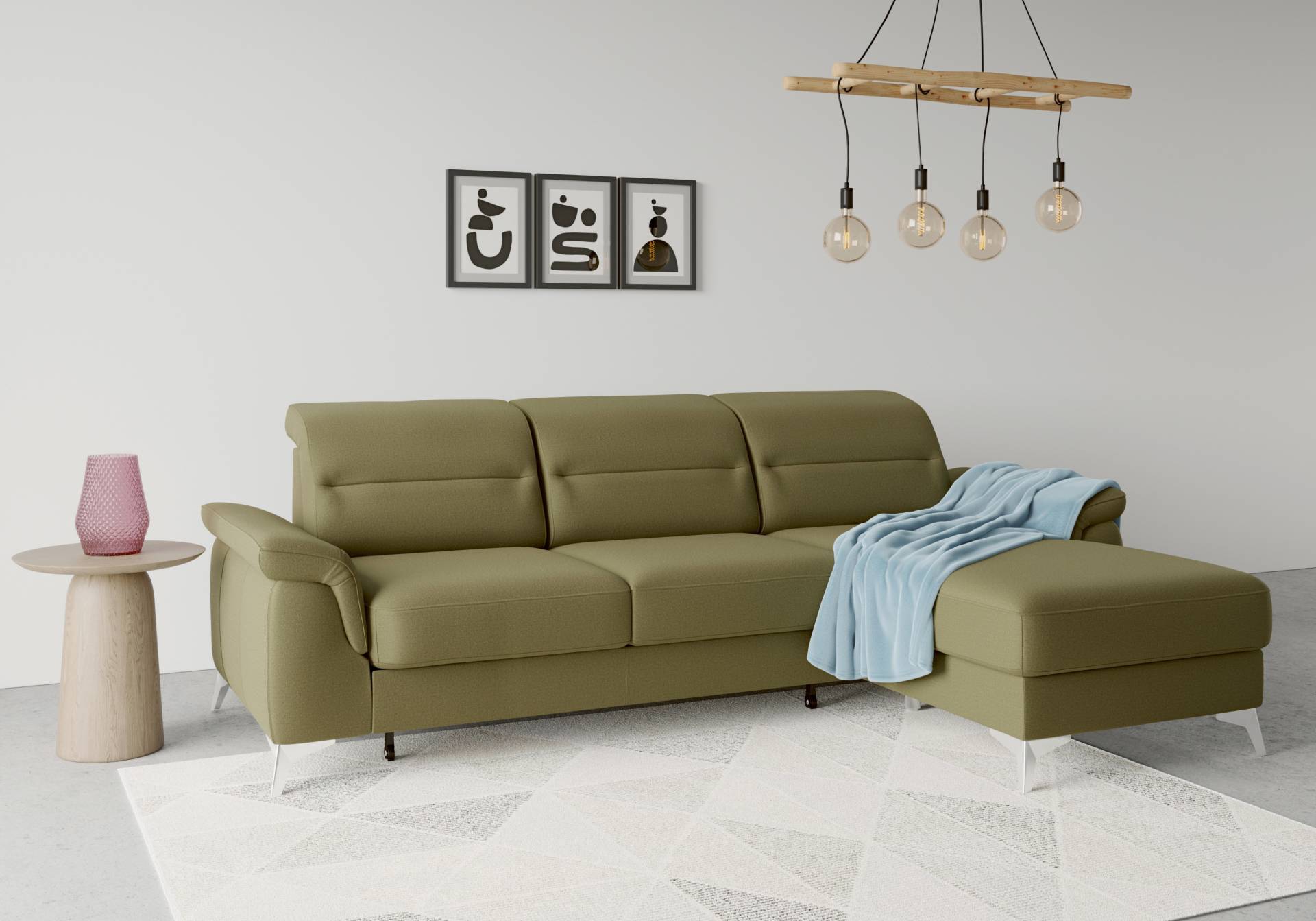 sit&more Ecksofa »Sinatra L-Form«, mit Recamiere, optinal mit Kopfteilverstellung und Armteilfunktion von sit&more