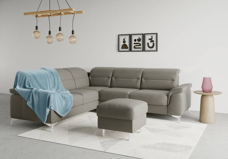 sit&more Ecksofa »Sinatra L-Form«, optional mit Kopfteilverstellung und Armteilfunktion von sit&more