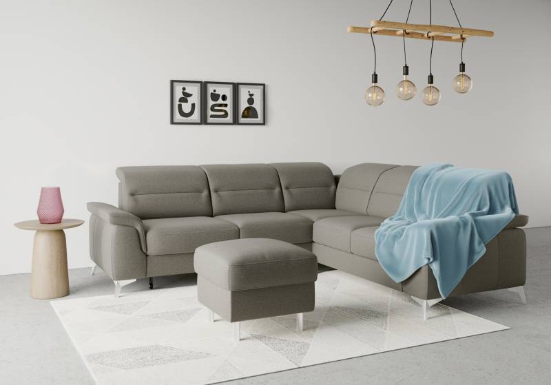 sit&more Ecksofa »Sinatra L-Form«, optional mit Kopfteilverstellung und Armteilfunktion von sit&more