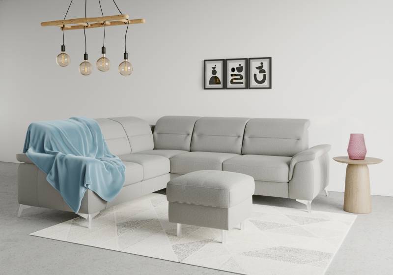 sit&more Ecksofa »Sinatra L-Form«, optional mit Kopfteilverstellung und Armteilfunktion von sit&more