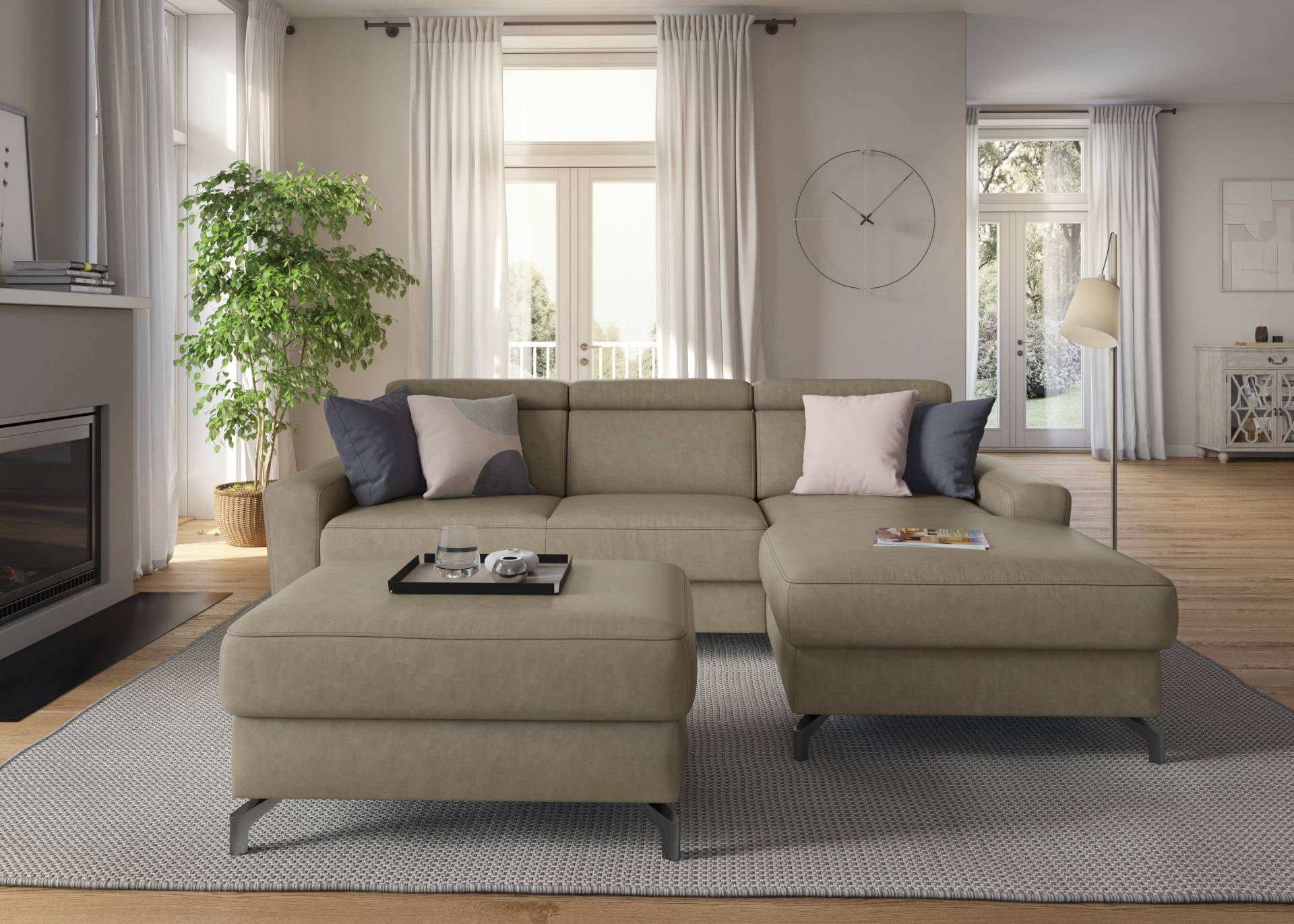 sit&more Ecksofa »Scarlett L-Form«, inklusive Kopfteilverstellung, wahlweise mit Bettfunktion, Bettkasten von sit&more