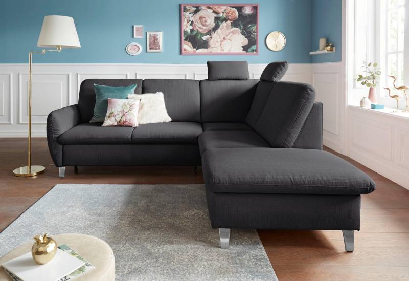 sit&more Ecksofa »Daytona L-Form«, mit Federkern, zwei Kopfstützen und wahlweise mit Bettfunktion von sit&more