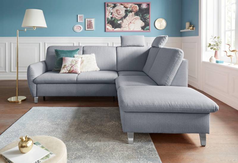 sit&more Ecksofa »Daytona L-Form«, mit Federkern, zwei Kopfstützen und wahlweise mit Bettfunktion von sit&more