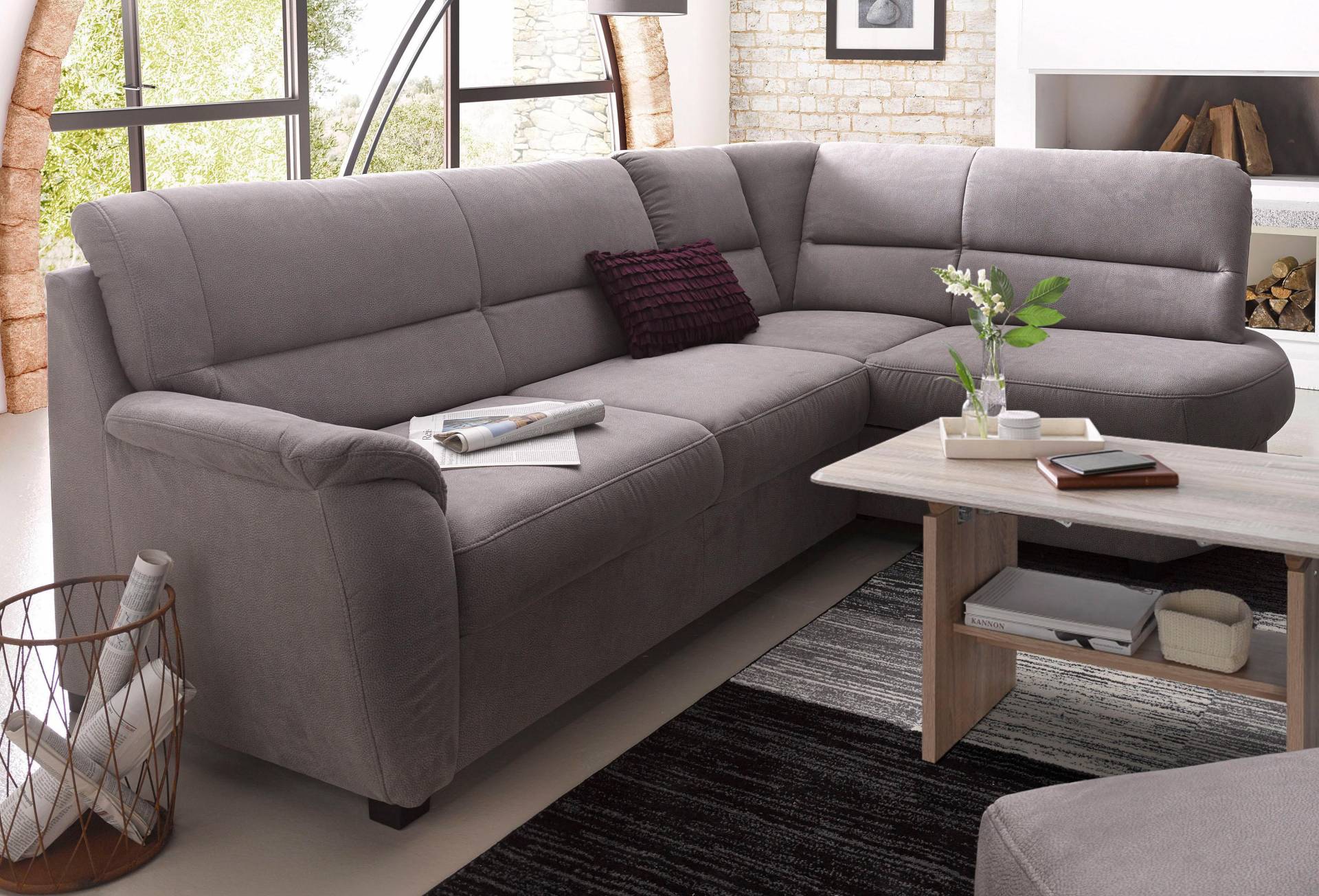 sit&more Ecksofa »Pandora L-Form«, wahlweise mit Bettfunktion und Bettkasten von sit&more