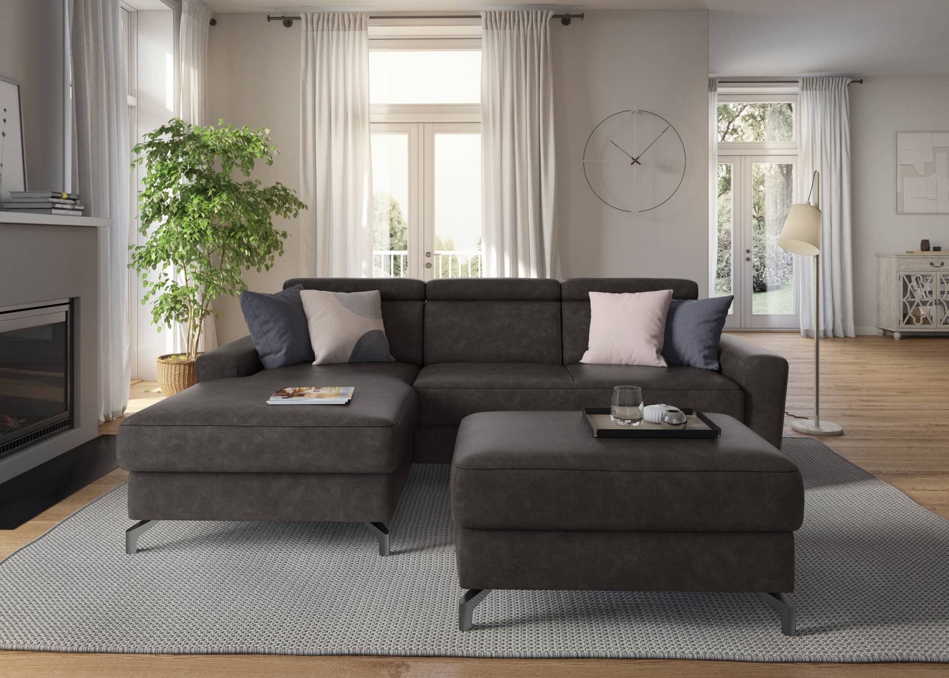 sit&more Ecksofa »Scarlett L-Form«, inklusive Kopfteilverstellung, wahlweise mit Bettfunktion, Bettkasten von sit&more