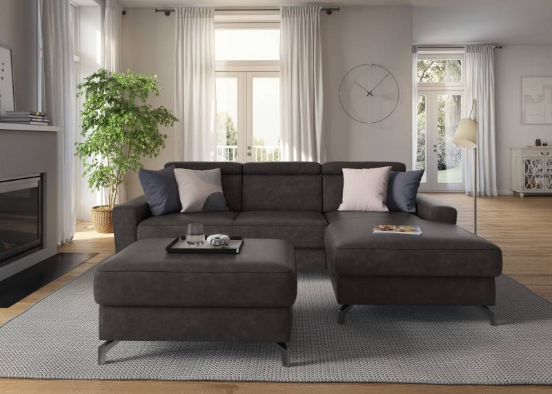 sit&more Ecksofa »Scarlett L-Form«, inklusive Kopfteilverstellung, wahlweise mit Bettfunktion, Bettkasten von sit&more