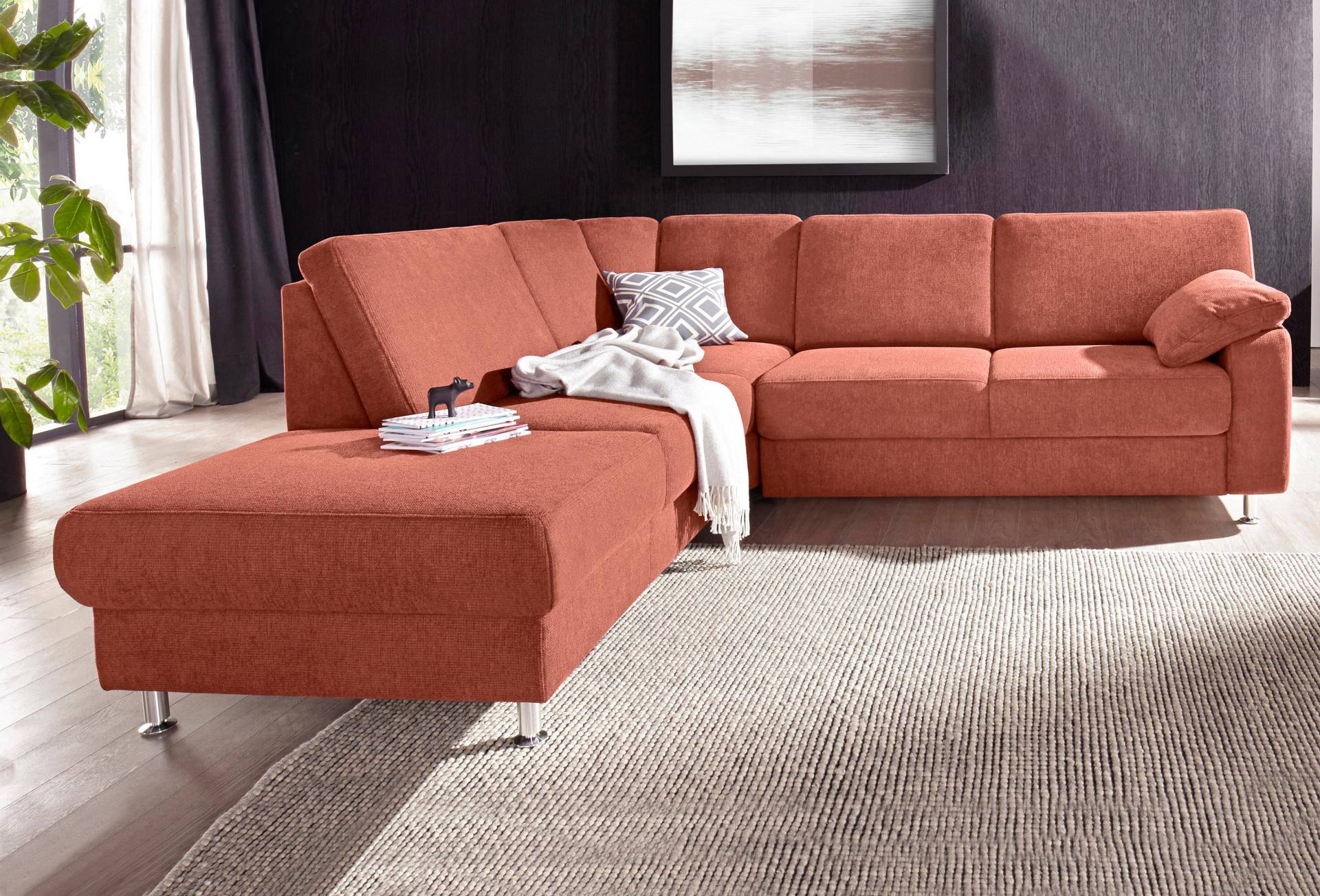 sit&more Ecksofa »Belfort L-Form«, wahlweise mit Vorziehsitz und Bettkasten von sit&more