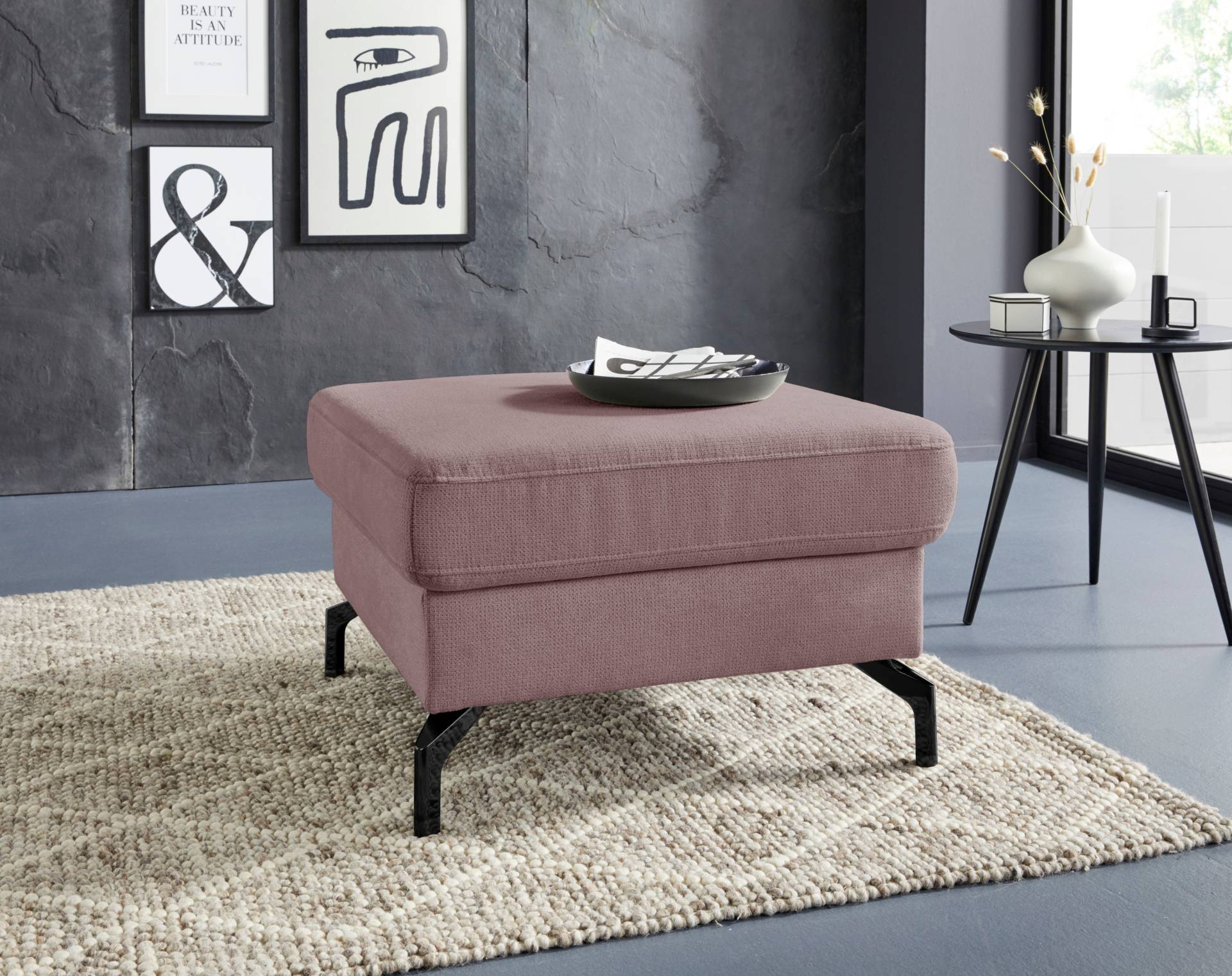 sit&more Hocker »Percy«, Fusshöhe 15cm, wahlweise mit unterschiedlichen Fussfarben von sit&more