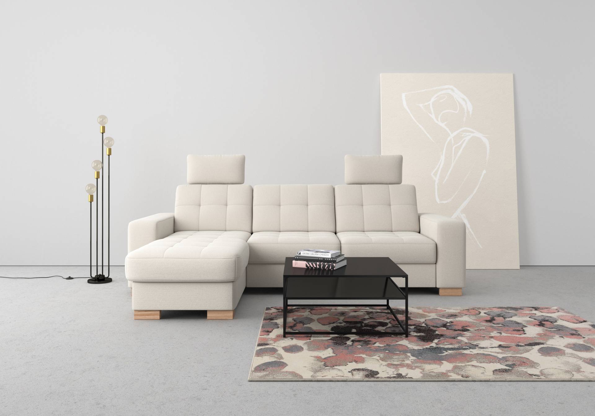 sit&more Ecksofa »Quincy L-Form«, wahlweise mit Bettfunktion und Bettkasten von sit&more