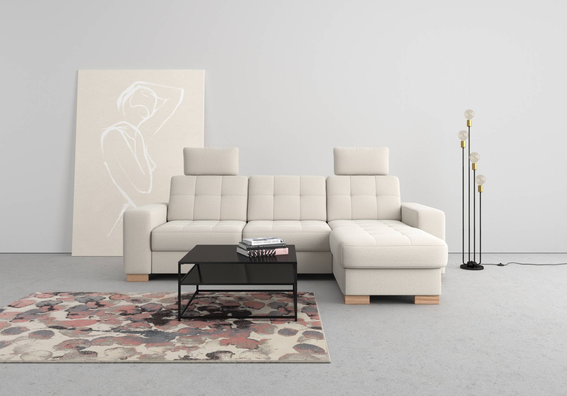 sit&more Ecksofa »Quincy L-Form«, wahlweise mit Bettfunktion und Bettkasten von sit&more