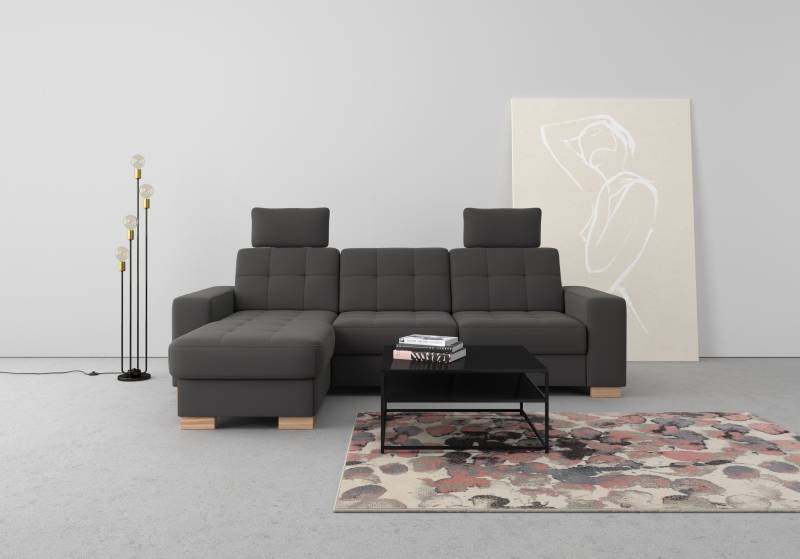 sit&more Ecksofa »Quincy L-Form«, wahlweise mit Bettfunktion und Bettkasten von sit&more