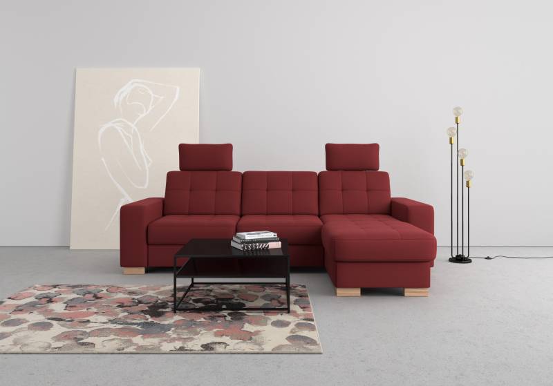 sit&more Ecksofa »Quincy L-Form«, wahlweise mit Bettfunktion und Bettkasten von sit&more