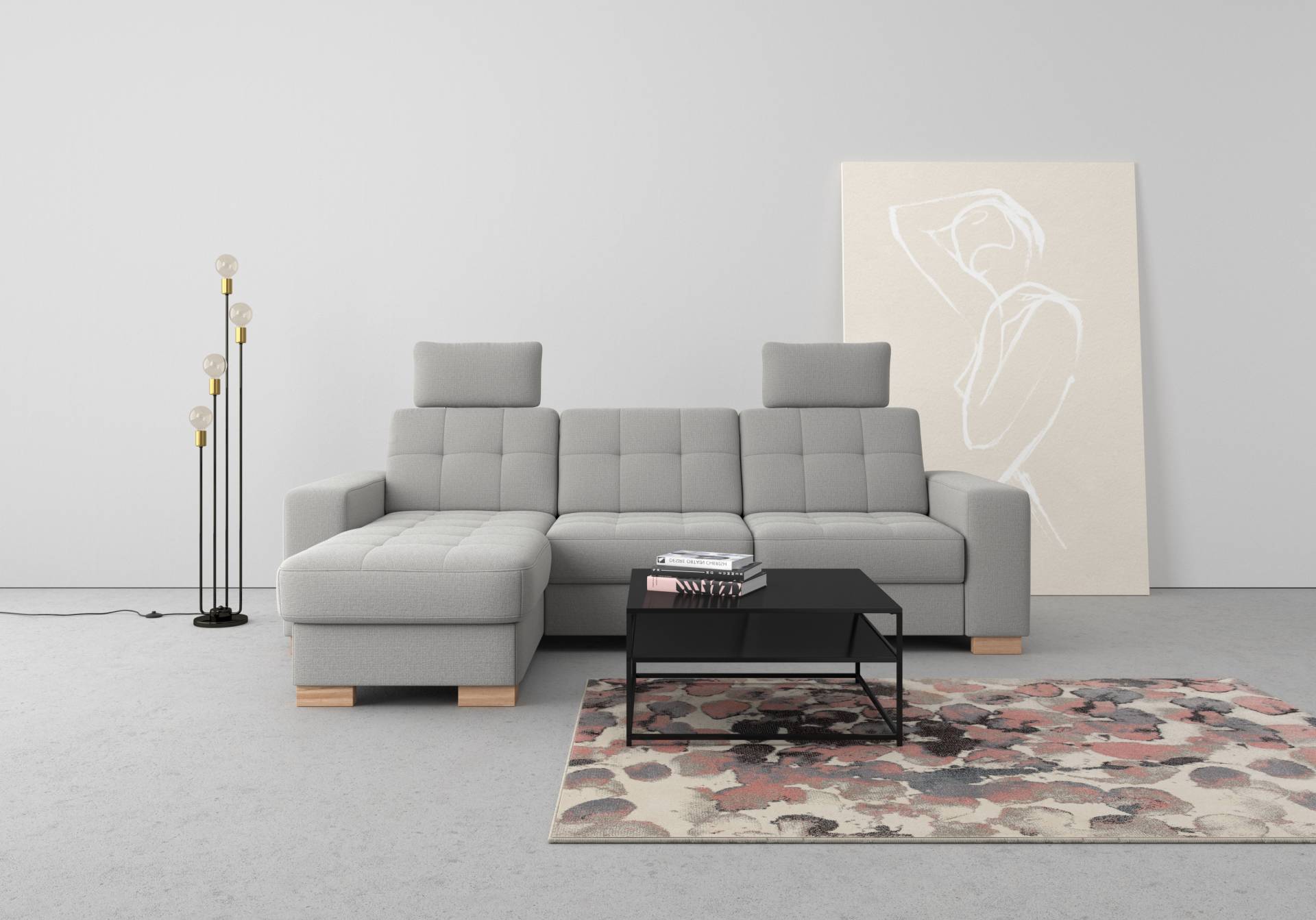 sit&more Ecksofa »Quincy L-Form«, wahlweise mit Bettfunktion und Bettkasten von sit&more