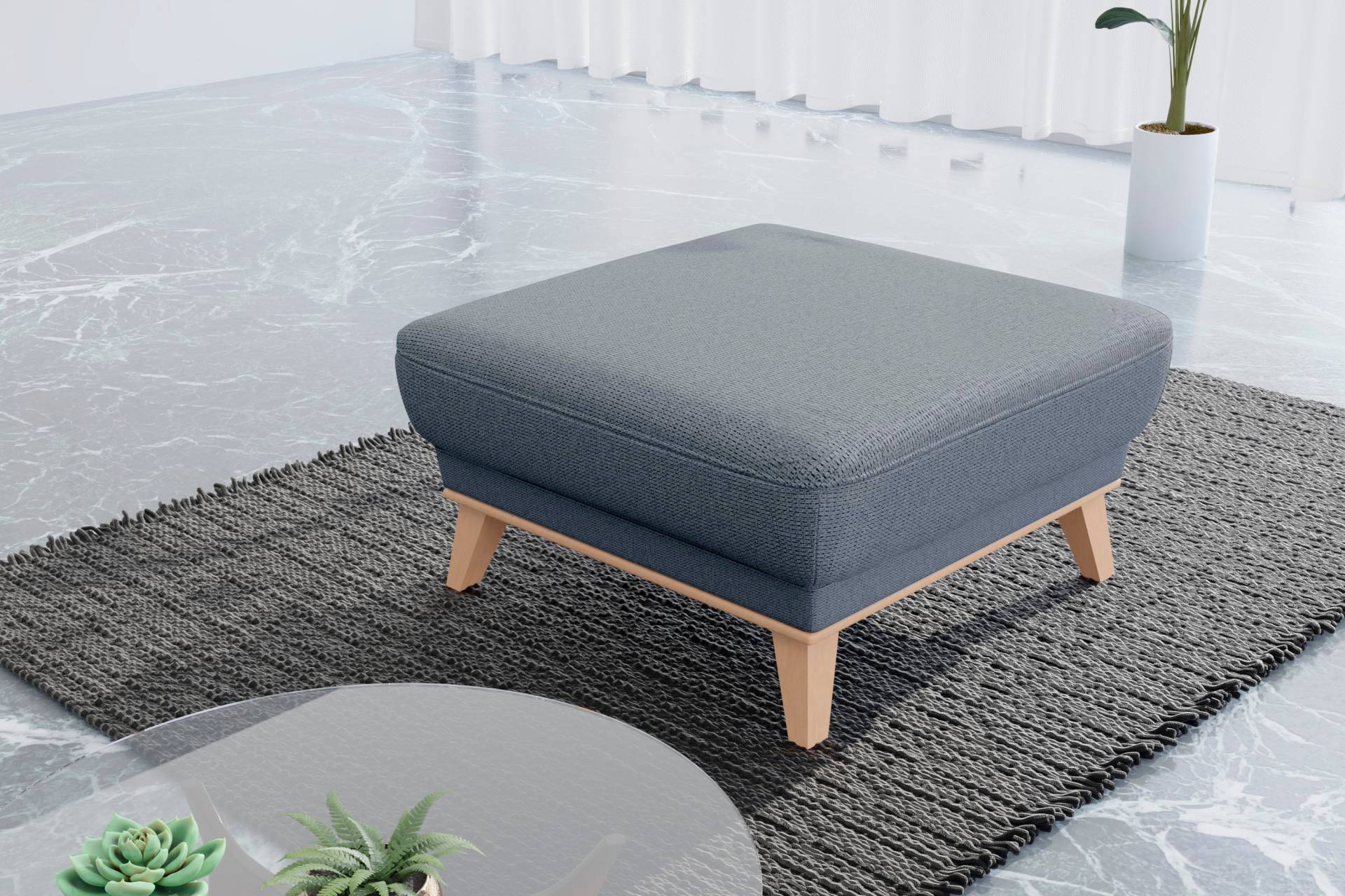 sit&more Polsterhocker »Lavida«, Mit elegantem Holzrahmen von sit&more