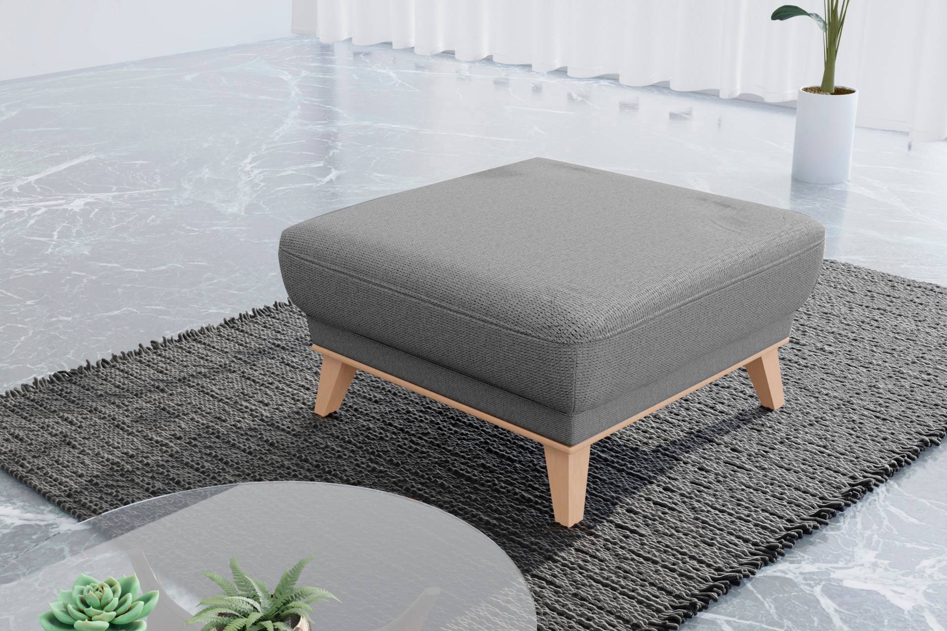 sit&more Polsterhocker »Lavida«, Mit elegantem Holzrahmen sit&more Polsterhocker »Lavida«, Mit elegantem Holzrahmen von sit&more