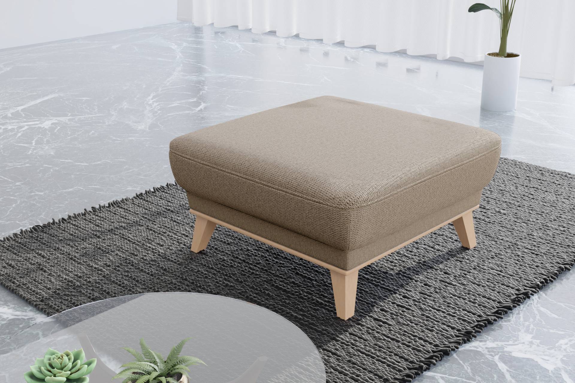 sit&more Polsterhocker »Lavida«, Mit elegantem Holzrahmen sit&more Polsterhocker »Lavida«, Mit elegantem Holzrahmen von sit&more