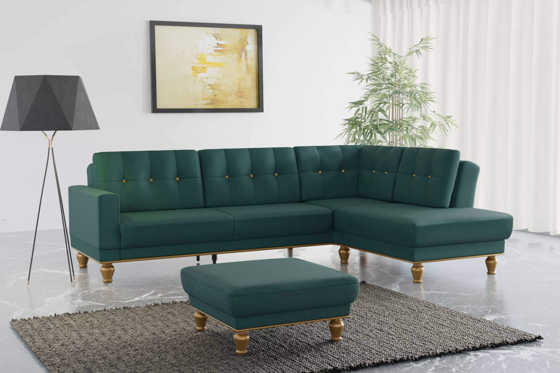 sit&more Polsterhocker »Orient 5«, goldfarbene Füsse sit&more Polsterhocker »Orient 5«, goldfarbene Füsse von sit&more