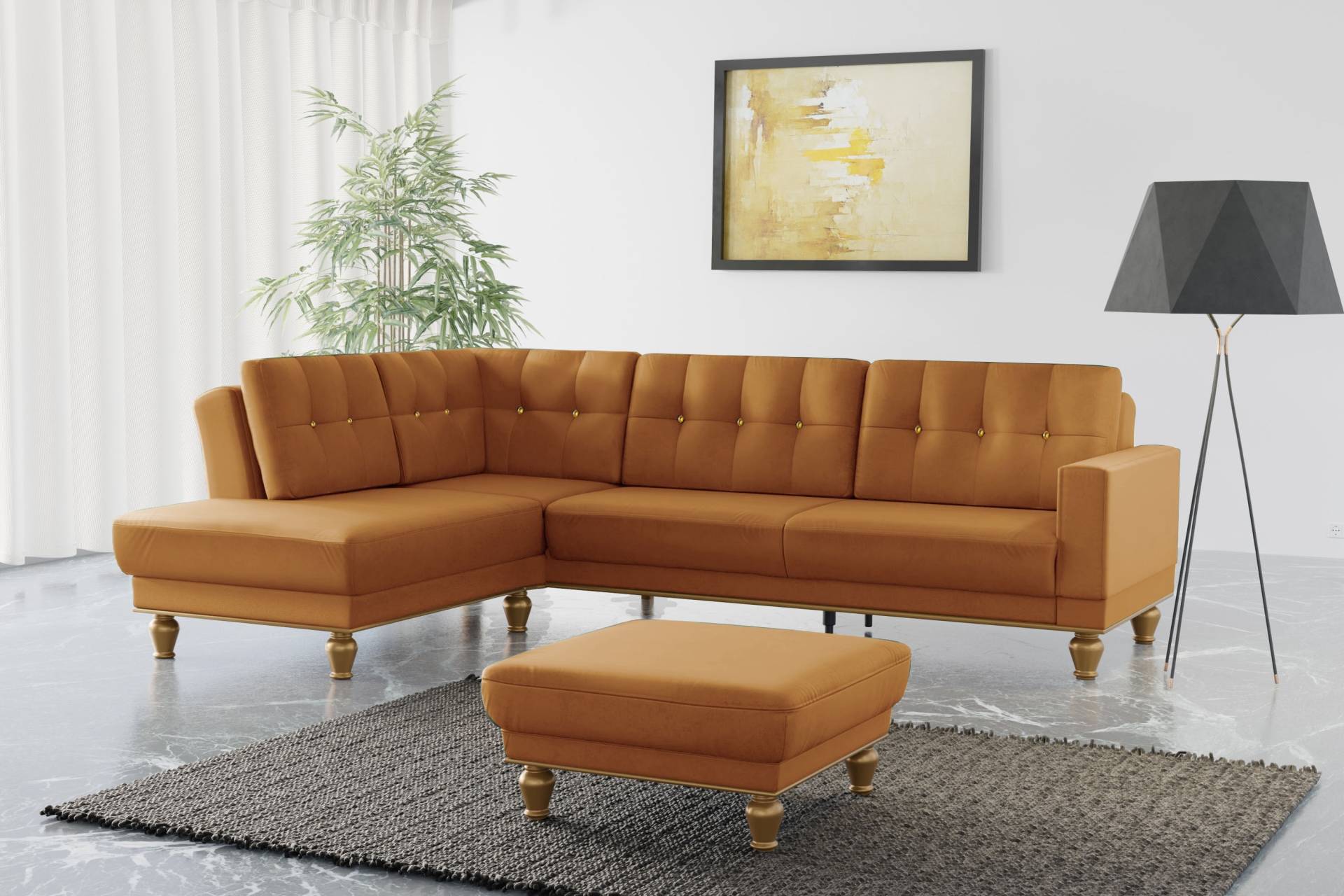 sit&more Polsterhocker »Orient 5«, goldfarbene Füsse sit&more Polsterhocker »Orient 5«, goldfarbene Füsse von sit&more