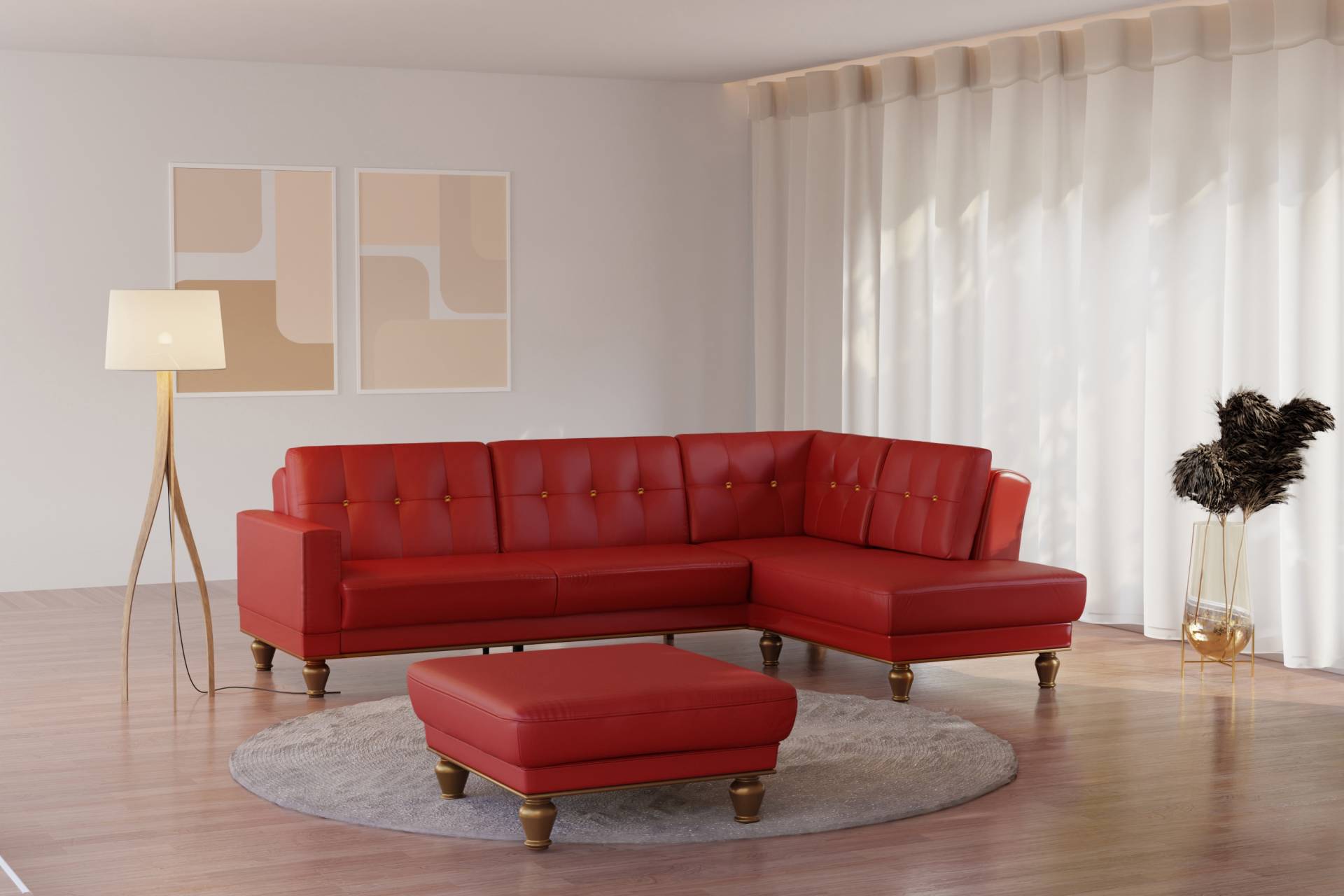 sit&more Polsterhocker »Orient 5«, goldfarbene Füsse sit&more Polsterhocker »Orient 5«, goldfarbene Füsse von sit&more
