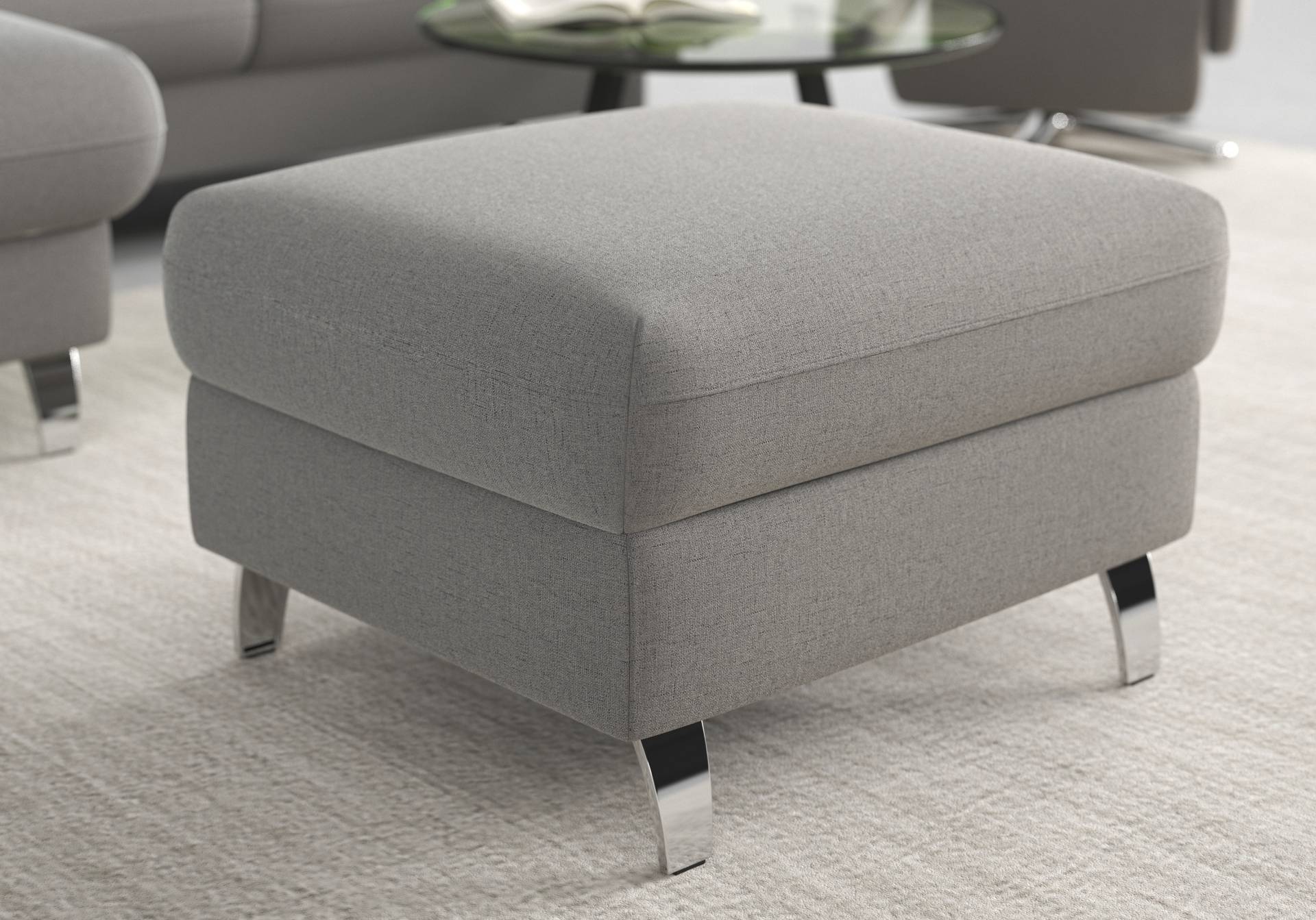 sit&more Stauraumhocker »Grenoble«, mit Stauraum und satinierten Füssen sit&more Stauraumhocker »Grenoble«, mit Stauraum und satinierten Füssen von sit&more
