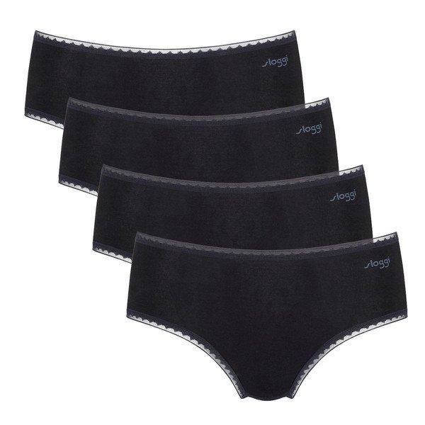 Sloggi - 4er Pack Go Midi-Slip, für Damen, Schwarz, Größe S von Sloggi