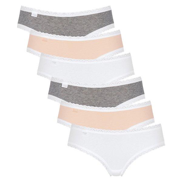 6er Pack 247 Weekend - Hipster Damen Weiss M von sloggi