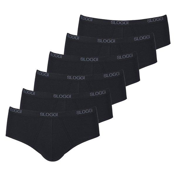 6er Pack Basic - Midi-slip Herren Schwarz M von sloggi