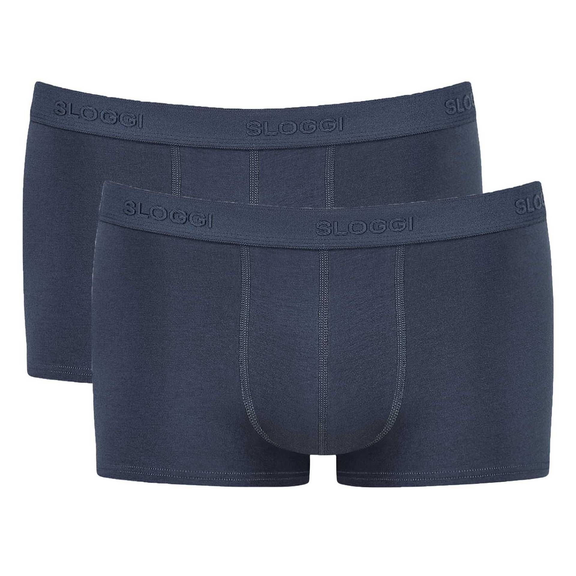 Boxershort 2er Pack Figurbetont-24/7 Hipster Herren Blau XL von sloggi