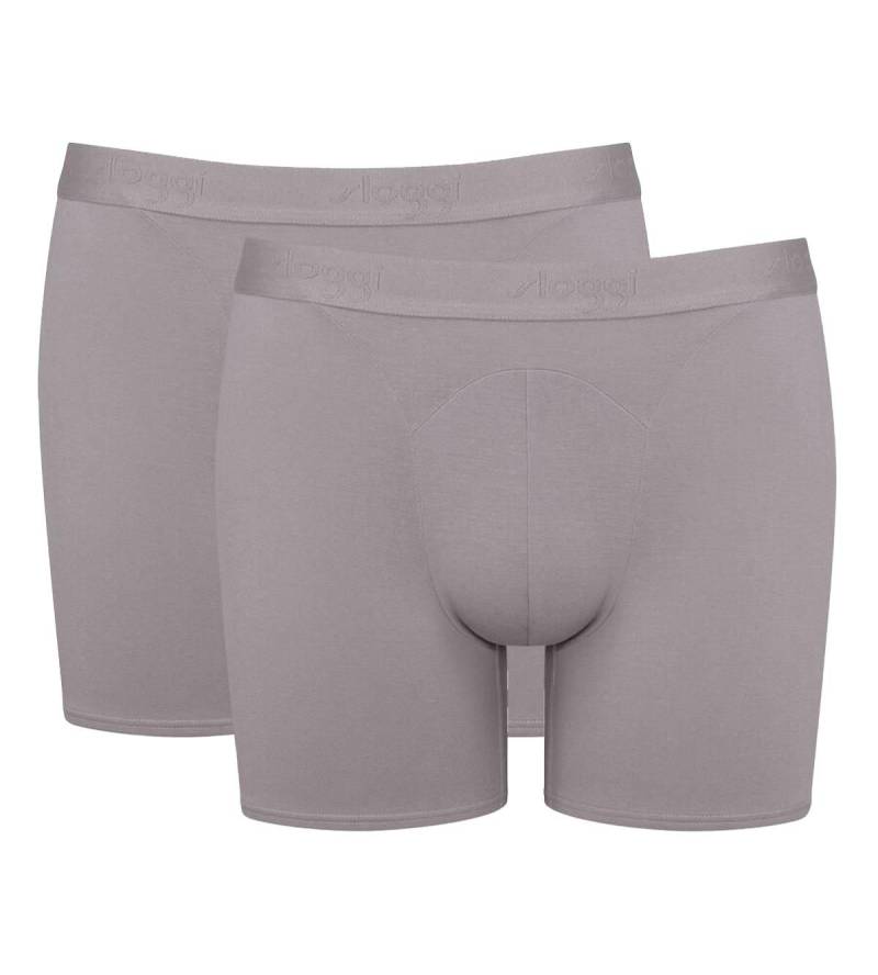 Boxershort 2er Pack Figurbetont-ever Soft Short Herren Grau S von sloggi