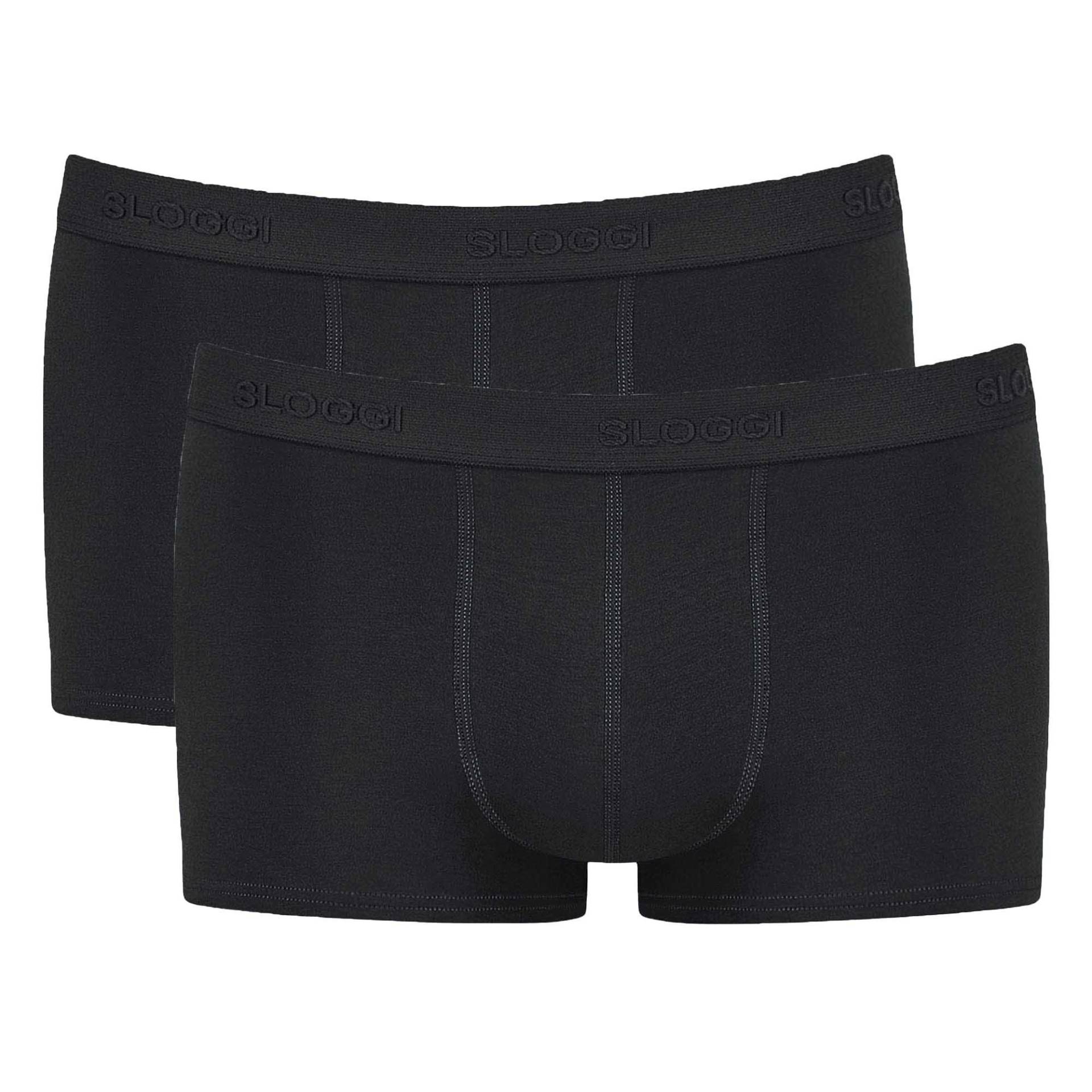 Boxershort 2er Pack Figurbetont-24/7 Hipster Herren Schwarz S von sloggi